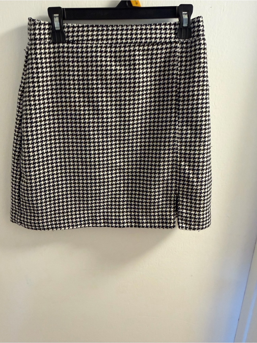 Hollister Black White Houndstooth Plaid A Line Mini Skirt Side Slit XS
